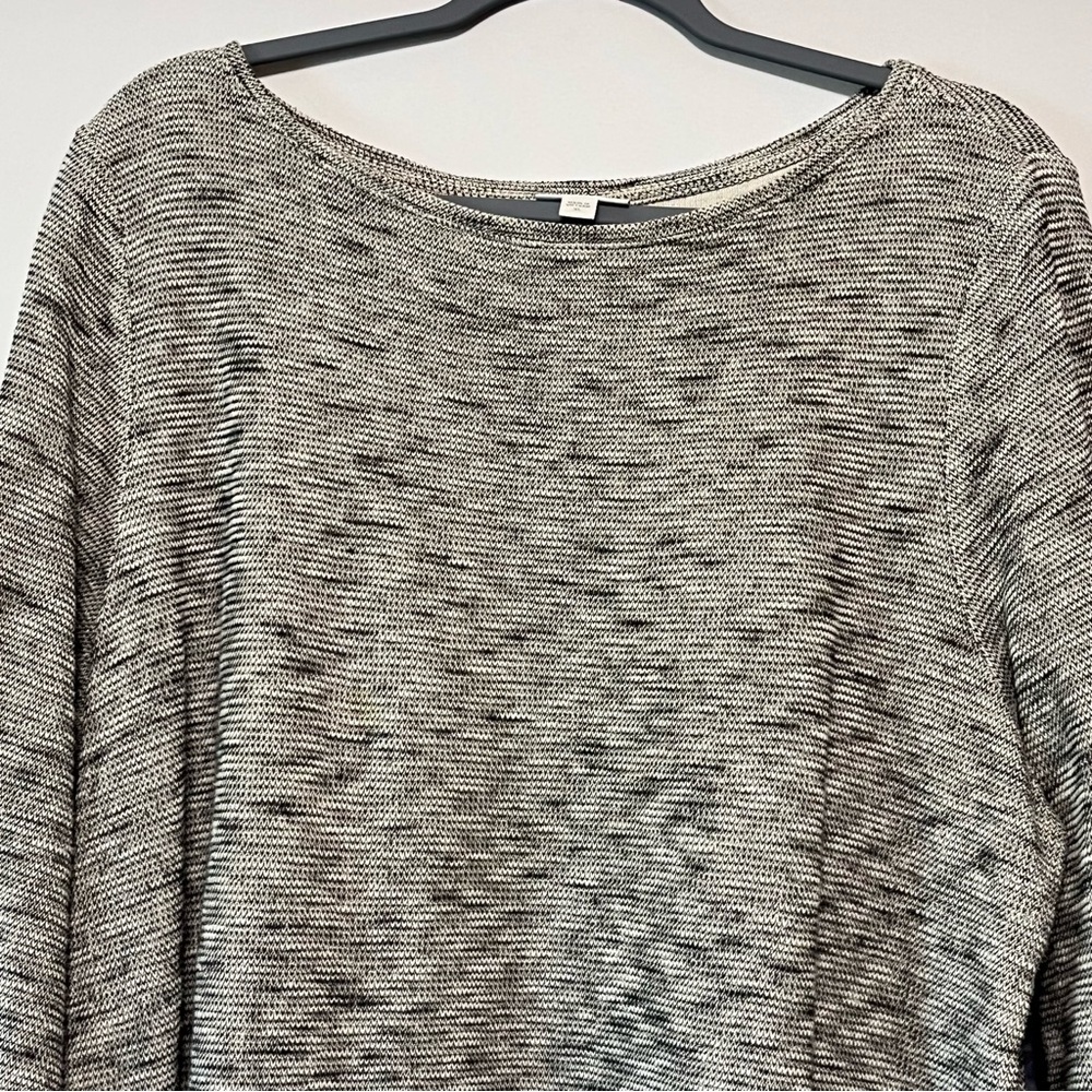 J JILL Pure Jill Gray Flecked 100% Cotton Knit Pullover Sweater Sz XL 3/4 Sleeve - Picture 2 of 13